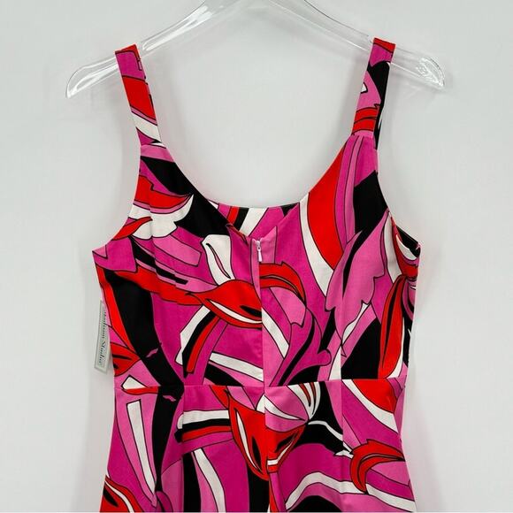 Madison Studio pink geometric print fit and flare sleeveless knee length dress - Picture 4 of 7